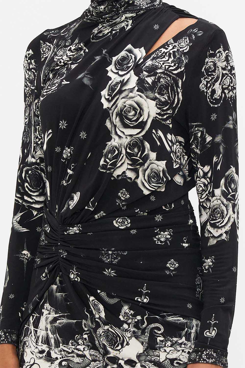 Camilla Tales of Tattoo Draped Asymmetric Mini Dress **