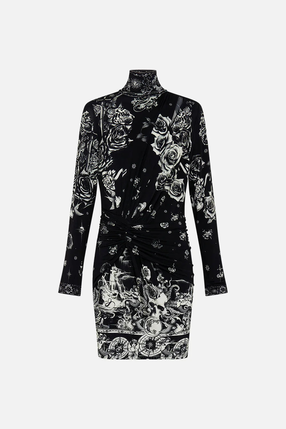 Camilla Tales of Tattoo Draped Asymmetric Mini Dress **