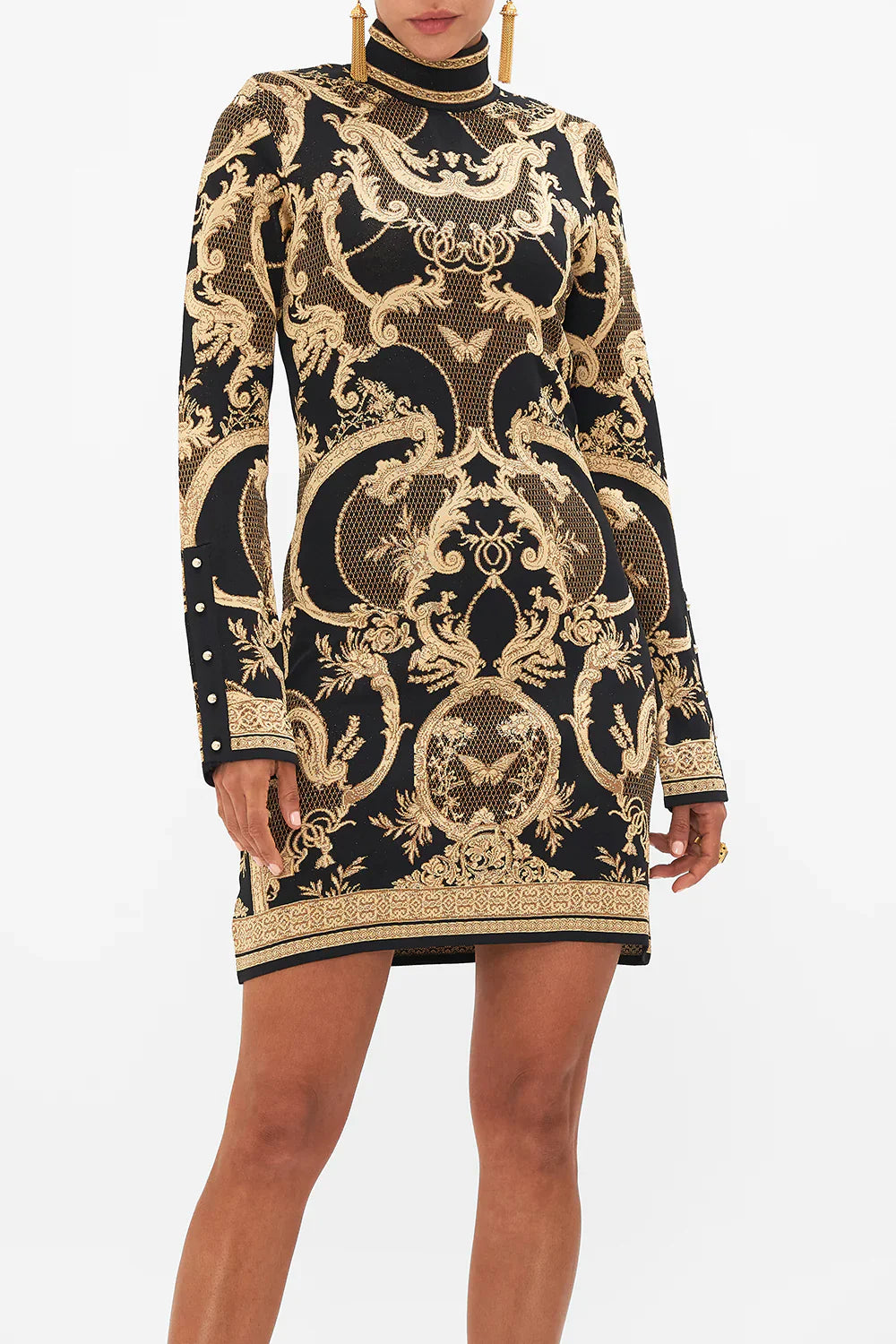 Camilla Magic in the Manuscripts Jacquard Turtle Neck Short Dress **