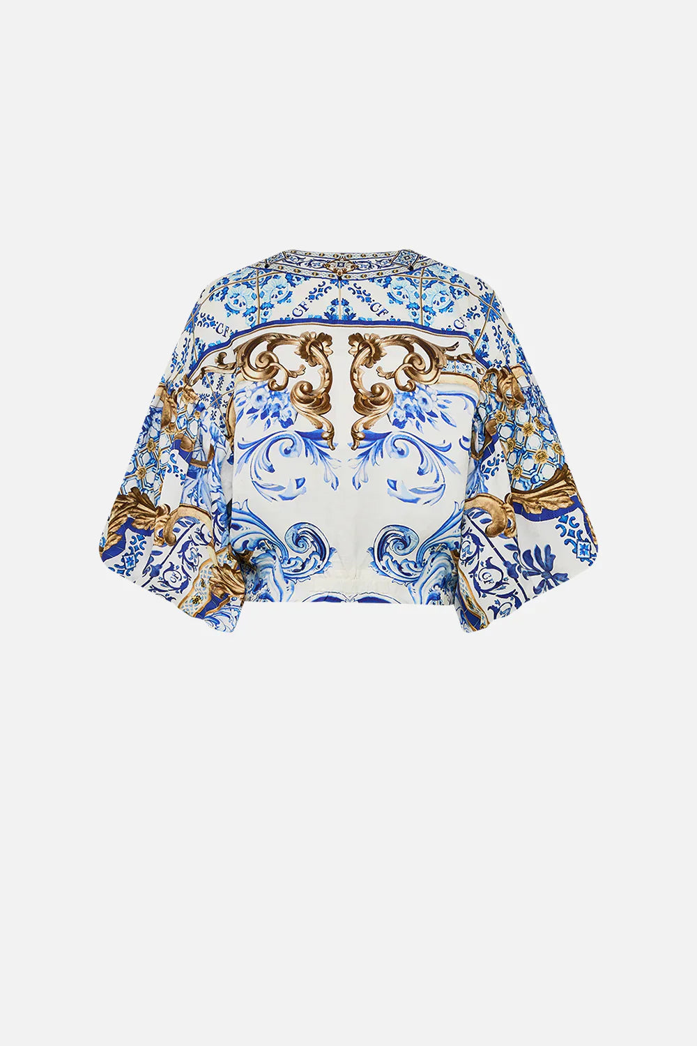 Camilla Azul Adventures Tie Front Puff Sleeve Top