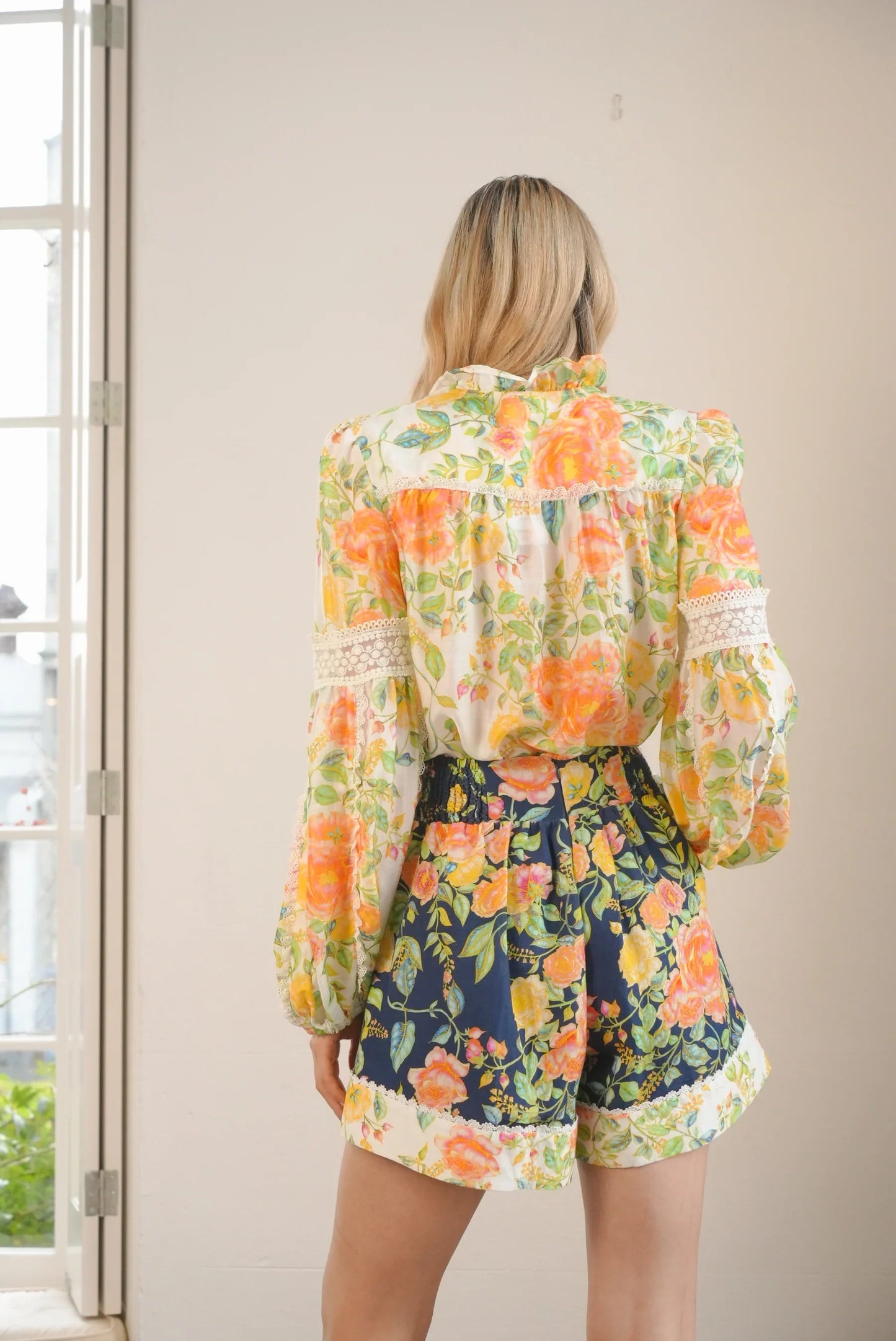 Lulu Zagame Palazzo Shorts in Mixed Bloom