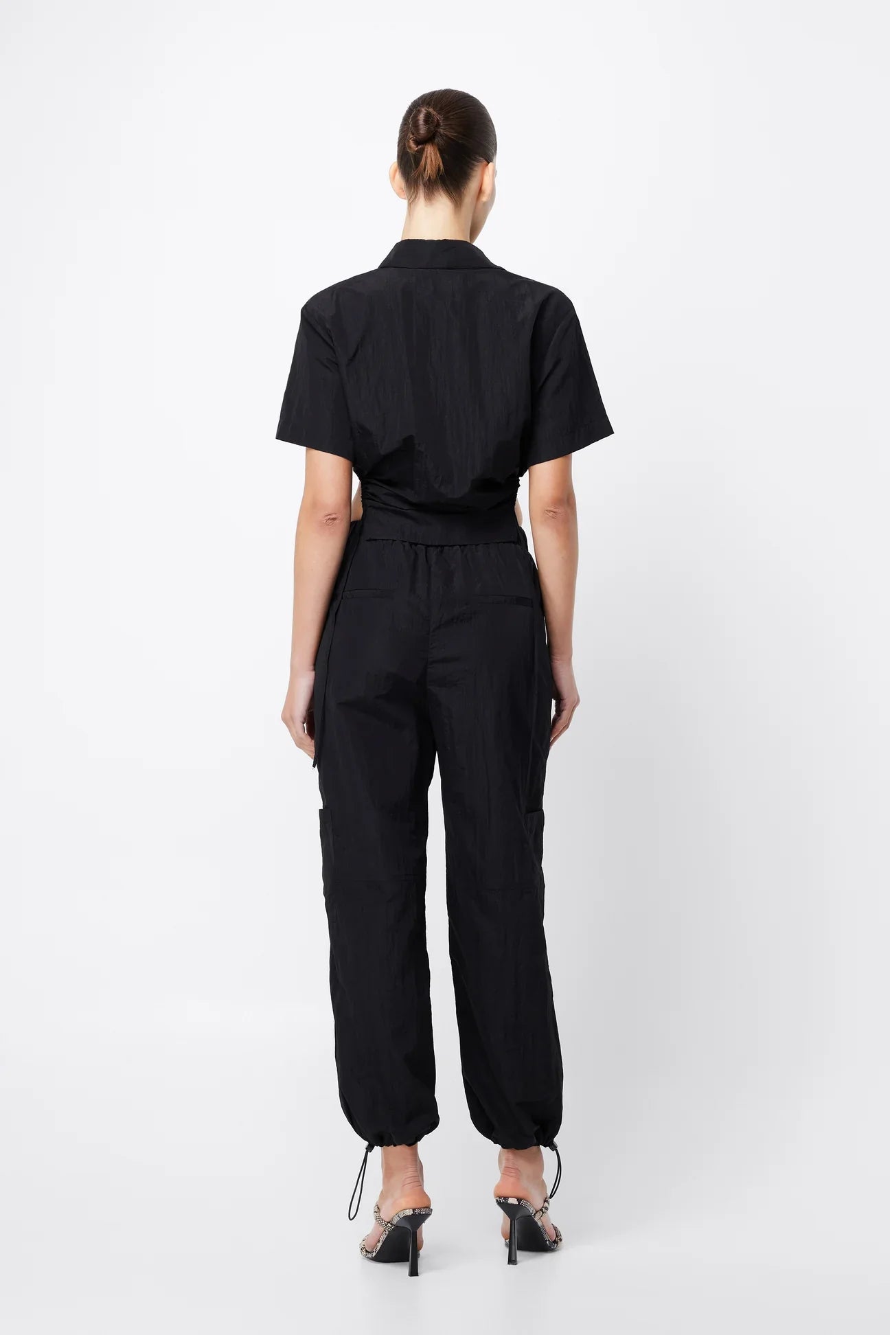 Mossman Tongue Tied Crop Top - Black