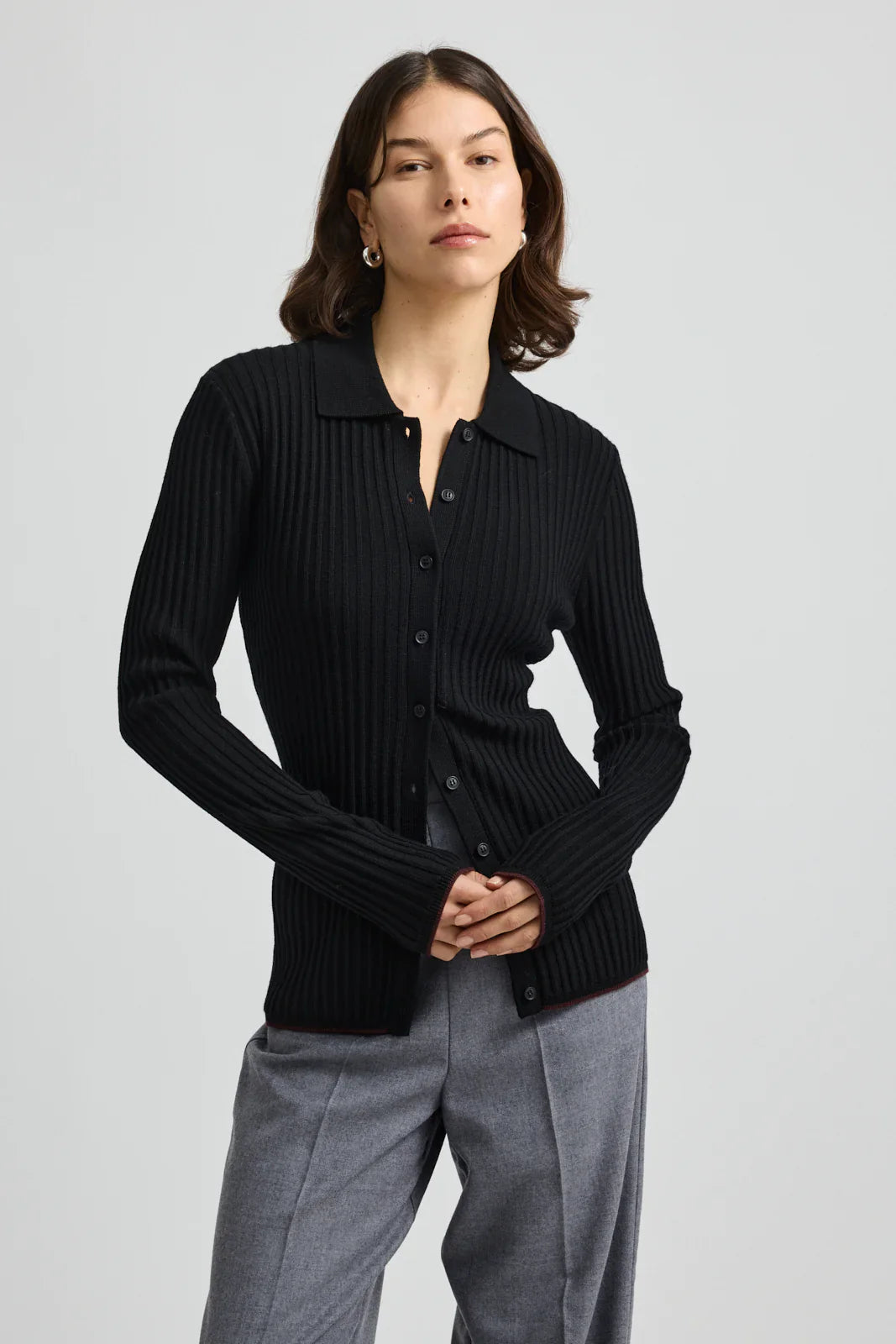 Toorallie Fine Rib Shirt - Black