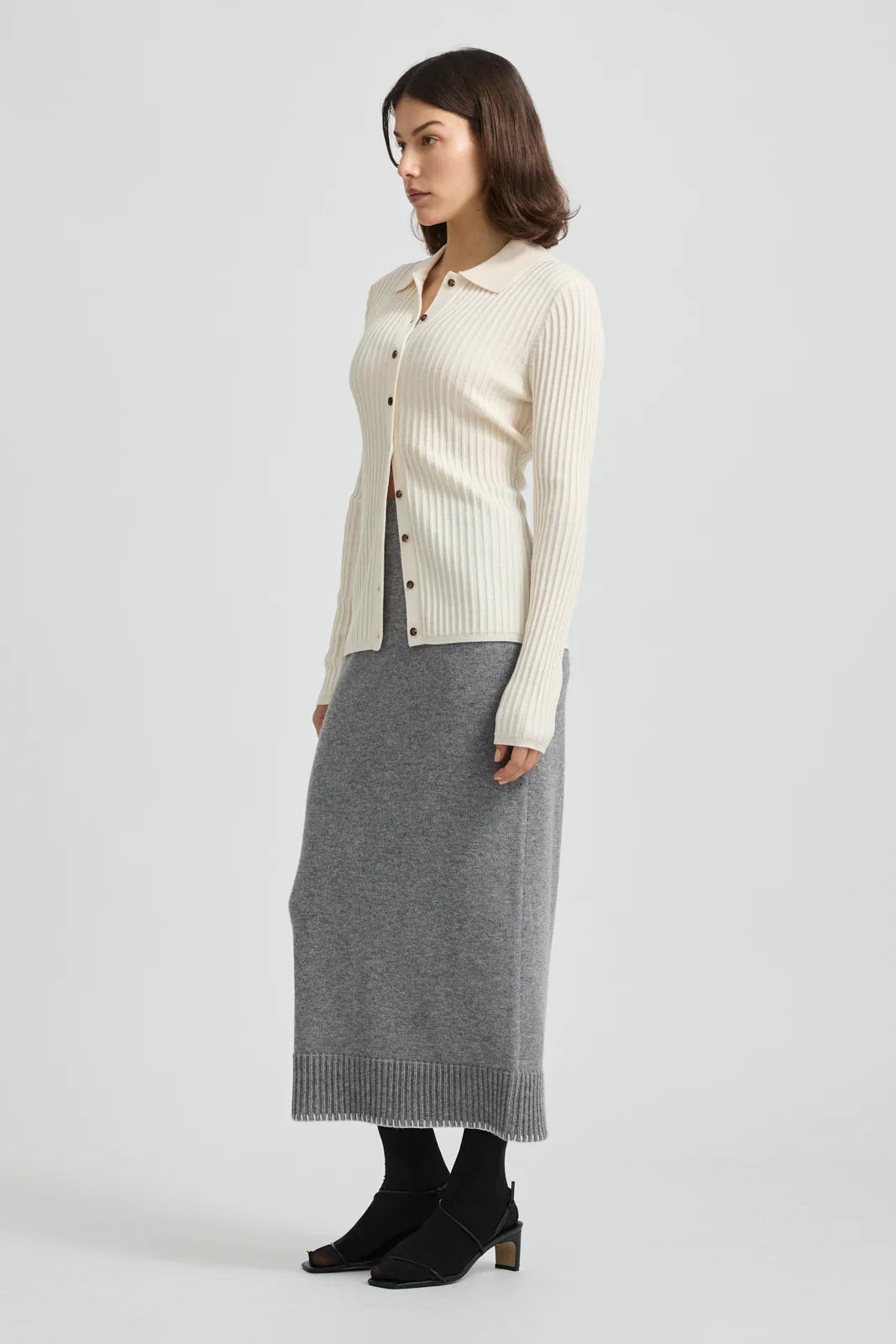 Toorallie Rine Rib Shirt - Ivory