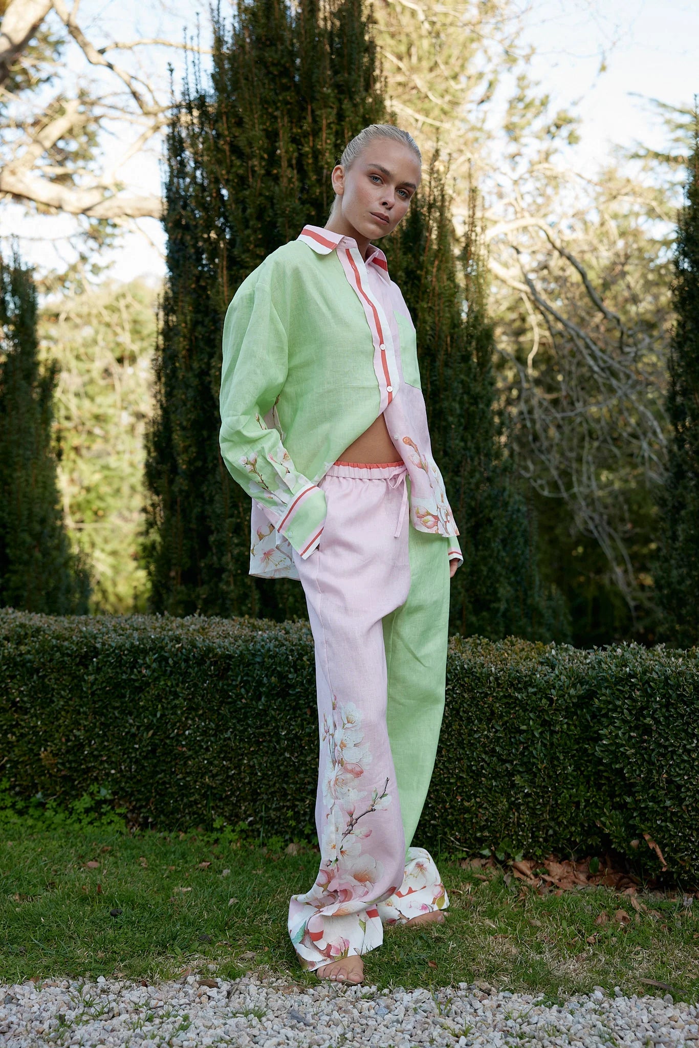 Aston Studio JOE SHIRT IN PARFAIT/PARADISE BLOSSOM