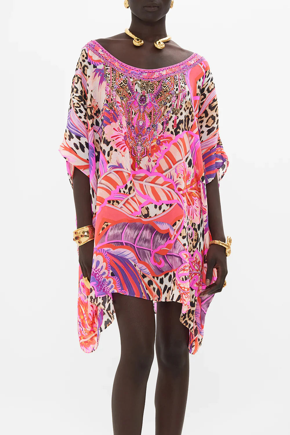 Camilla Viola Vintage Short Round Neck Kaftan **