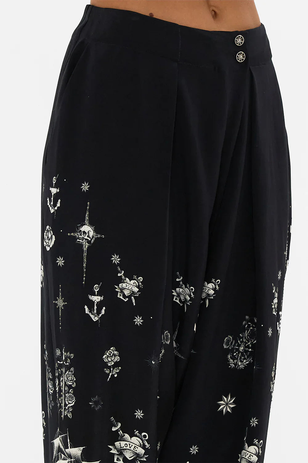 Camilla Tales of Tattoo Crossover Waist Pant With Tapered Leg **