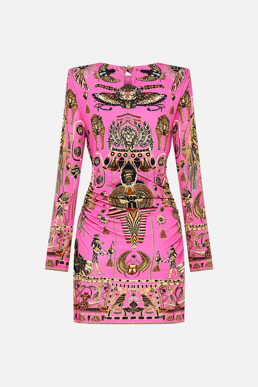 Camilla The Song of the Scarab Asymmetrical Draped Long Sleeve, Short Dress **