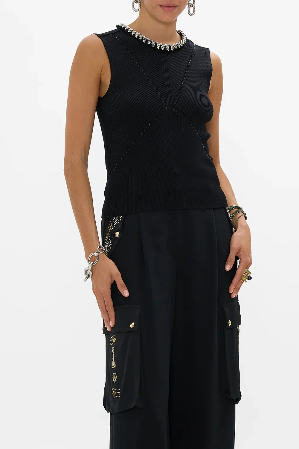 Camilla The Cartouche Kingdom Sleeveless Knit Tank Top **