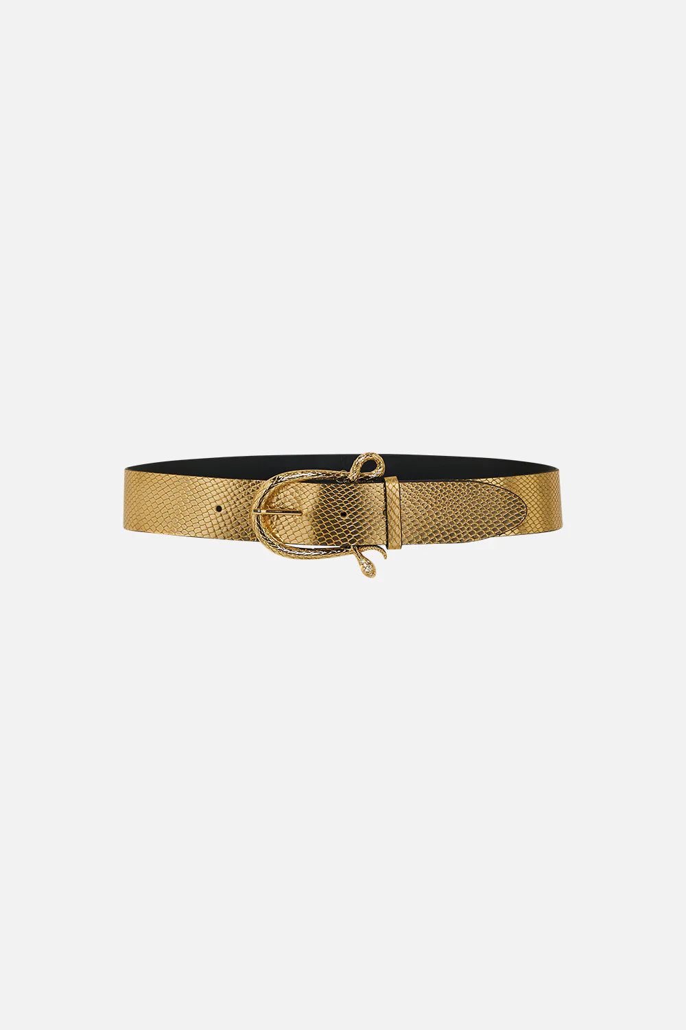 Camilla Snake Buckle Belt - Gold **