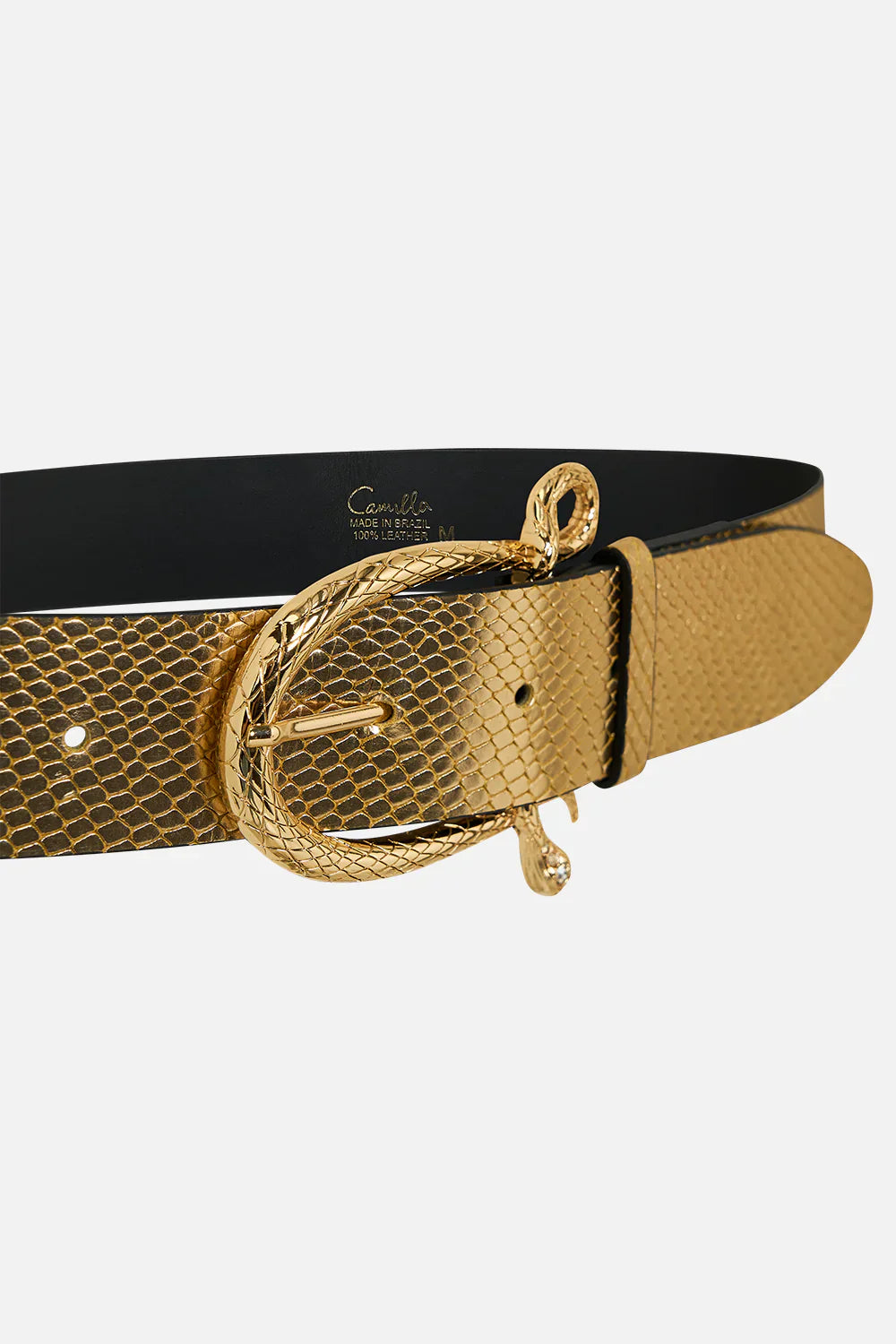 Camilla Snake Buckle Belt - Gold **