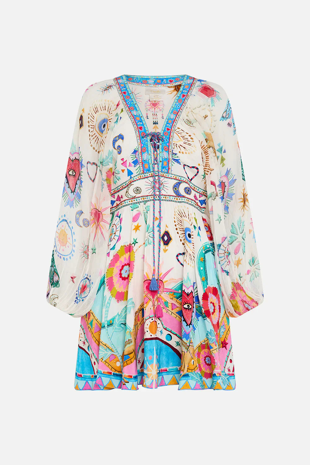 Camilla Living In Colour Lace Up Front Short Dress **