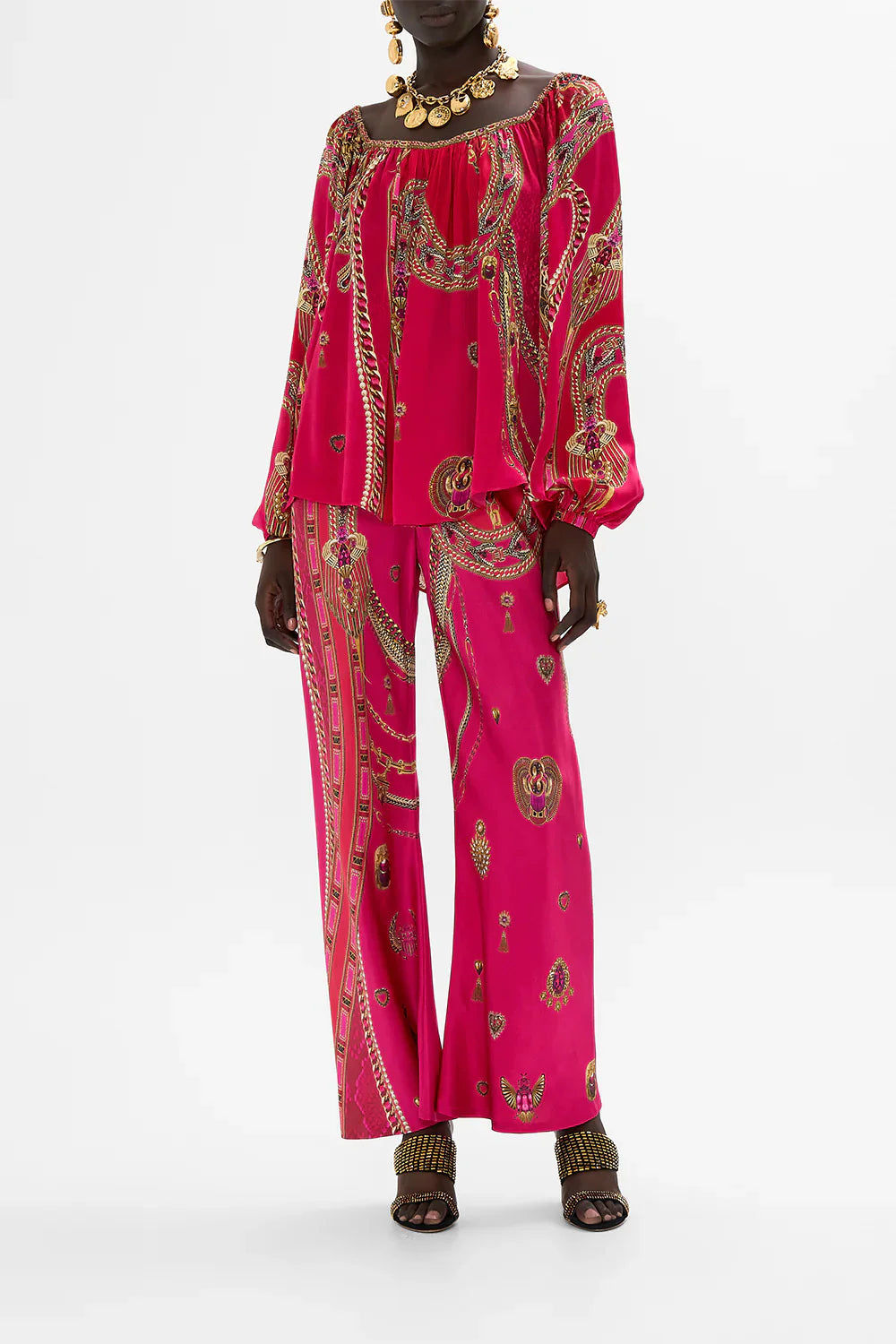 Camilla Kissed By A Cobra Flared Blouson Sleeve Blouse **