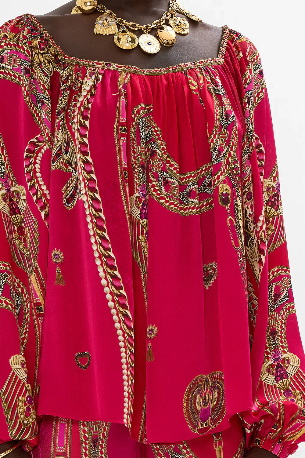 Camilla Kissed By A Cobra Flared Blouson Sleeve Blouse **