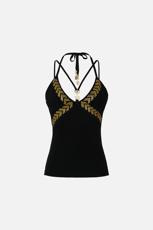 Camilla Call Me Cleopatra Fitted Knit Top With Hardware **