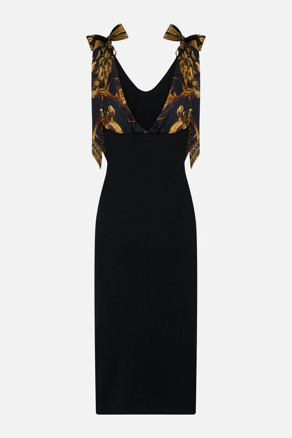 Camilla Era Of Empires Long Knit Dress with Silk Ties **