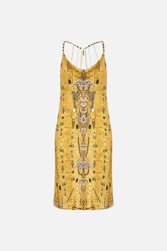 Camilla Valley of the Kings Short Bias Slip Dress With Low Back **