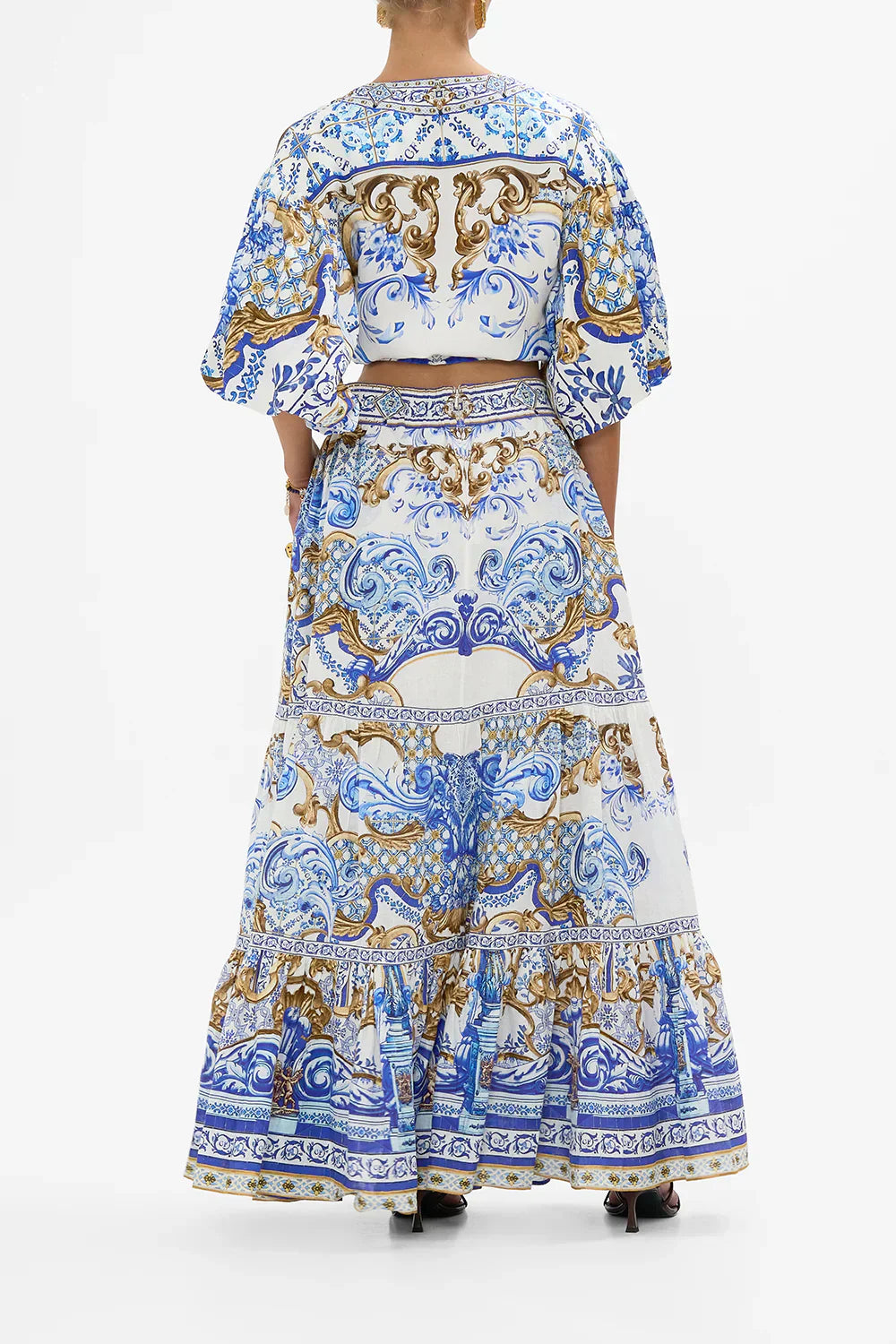 Camilla Azul Adventures Tie Front Puff Sleeve Top