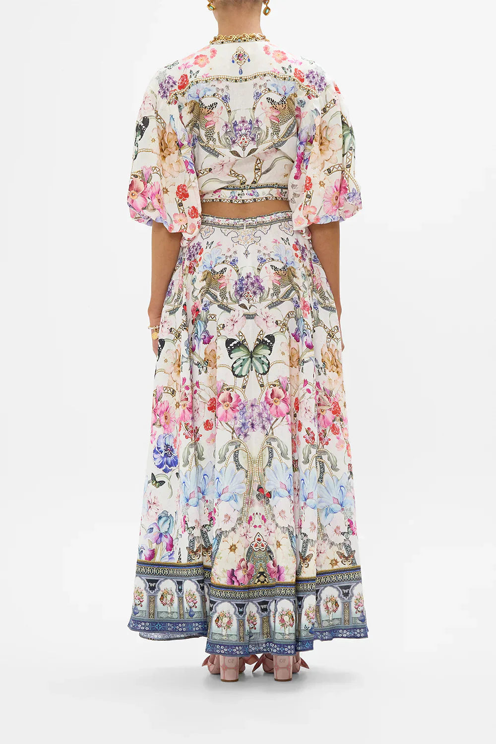 Camilla Monserrate Magic Tie Front Puff Sleeve Top