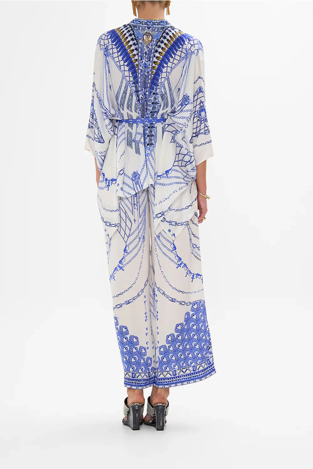 Camilla Dancing With Daylight Button Through Scarf Blouse **