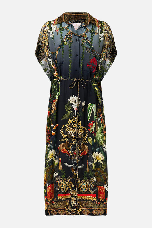 Camilla Ready For My Welcome Drink Sleeveless Shirtdress