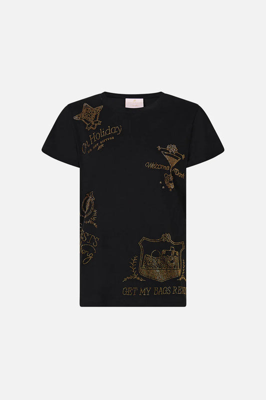 Camilla Ready For My Welcome Drink Slim Fit Round Neck T-Shirt