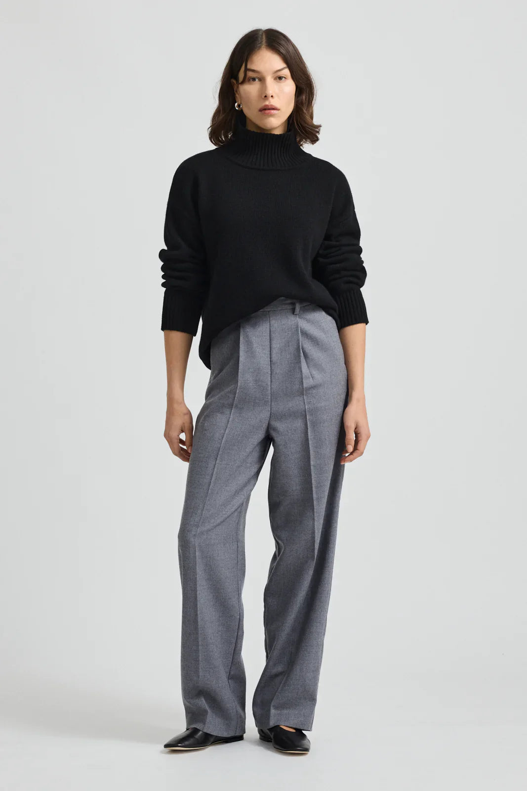 Toorallie Funnel Neck Jumper - Black