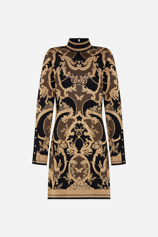 Camilla Magic in the Manuscripts Jacquard Turtle Neck Short Dress **