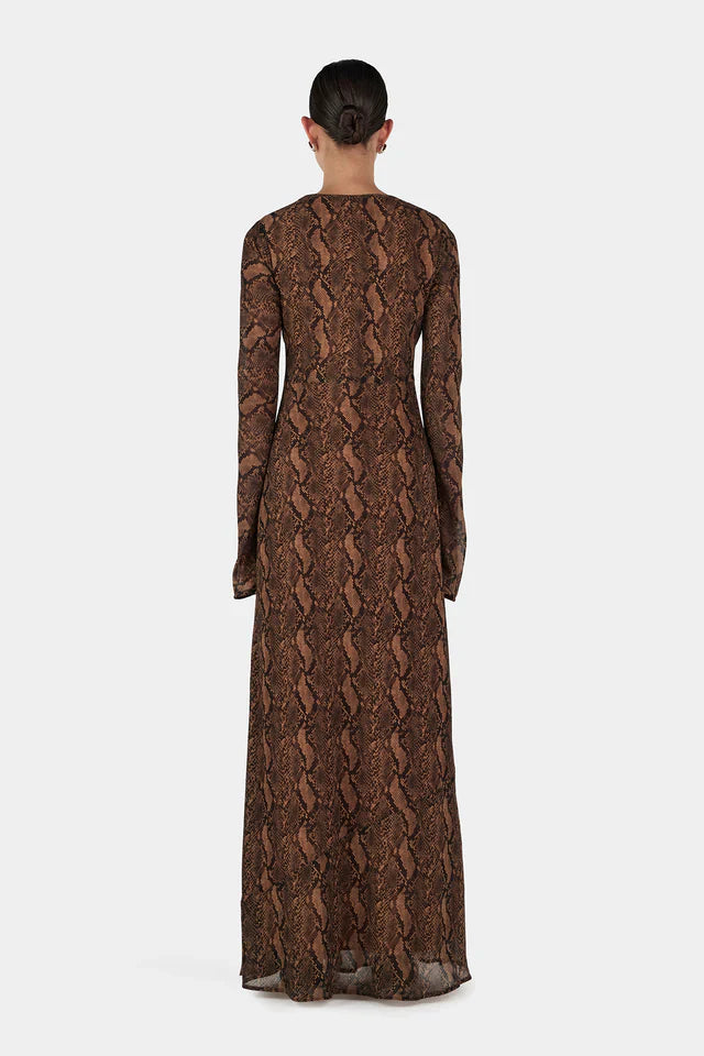 Hansen & Gretel Hyacinth Maxi Dress - Tan Python