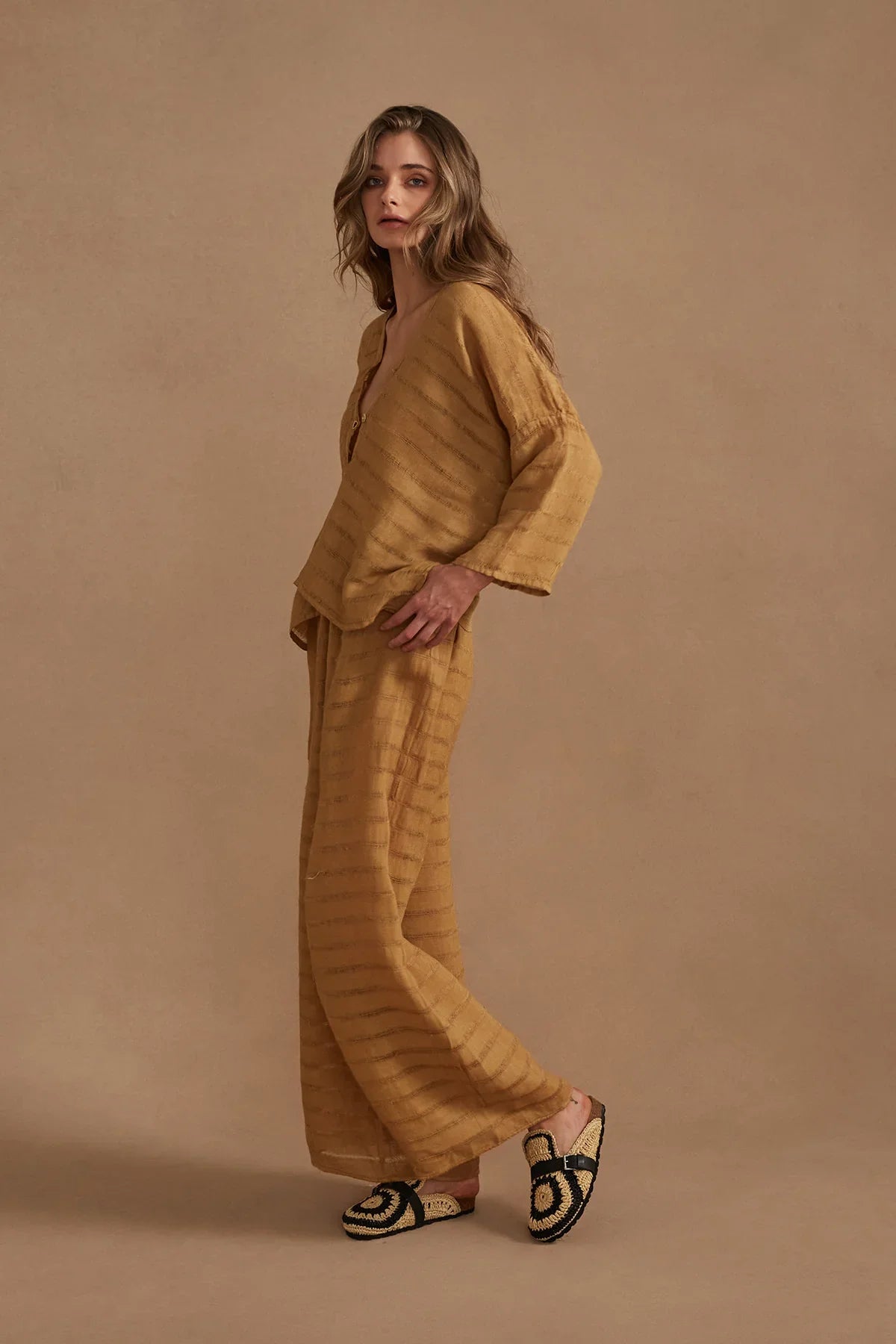 Estilo Emporio Villa Pant - Ochre Stripe