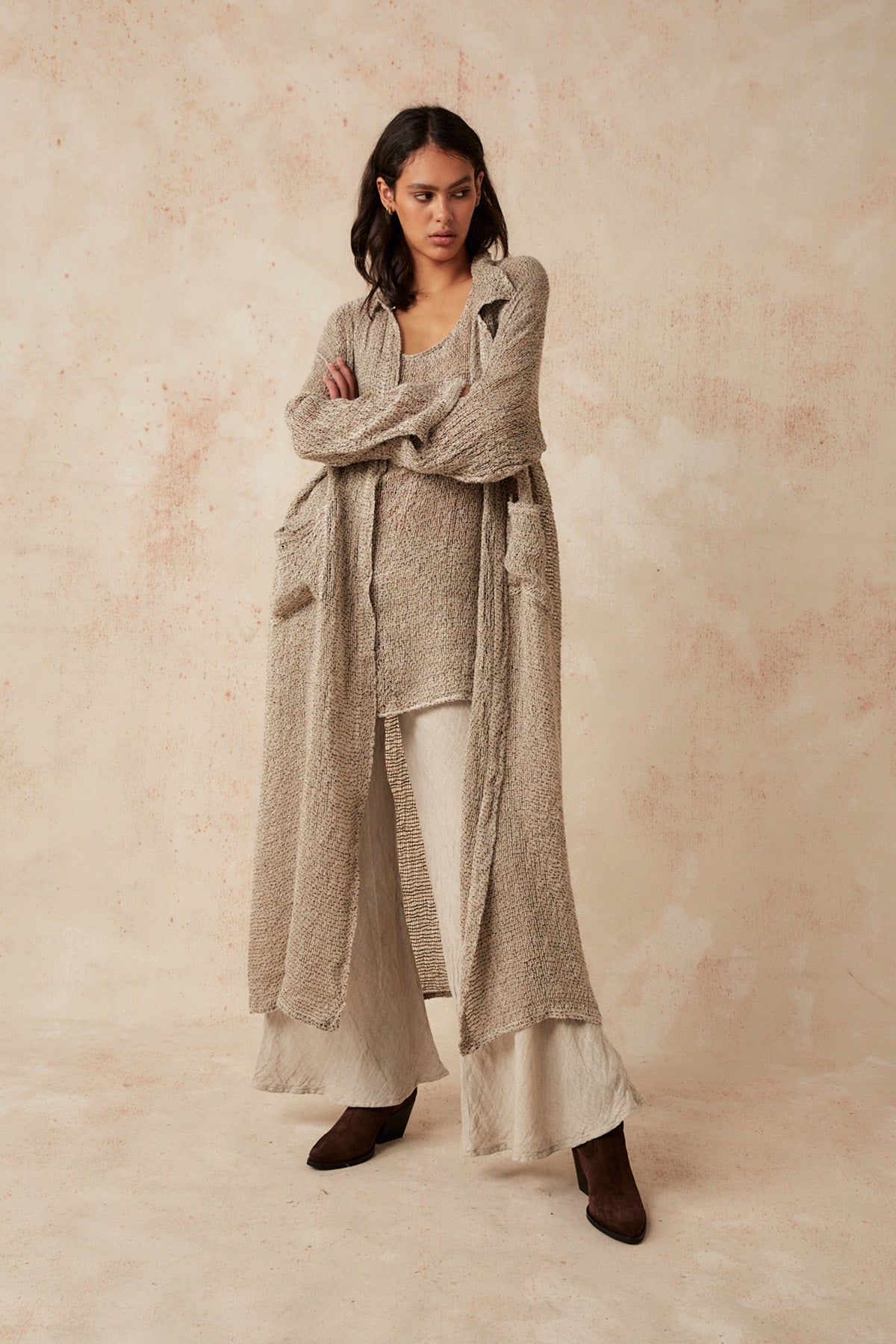 Estilo Emporio Raglan Duster Coat Pescatore Natural Chocolate