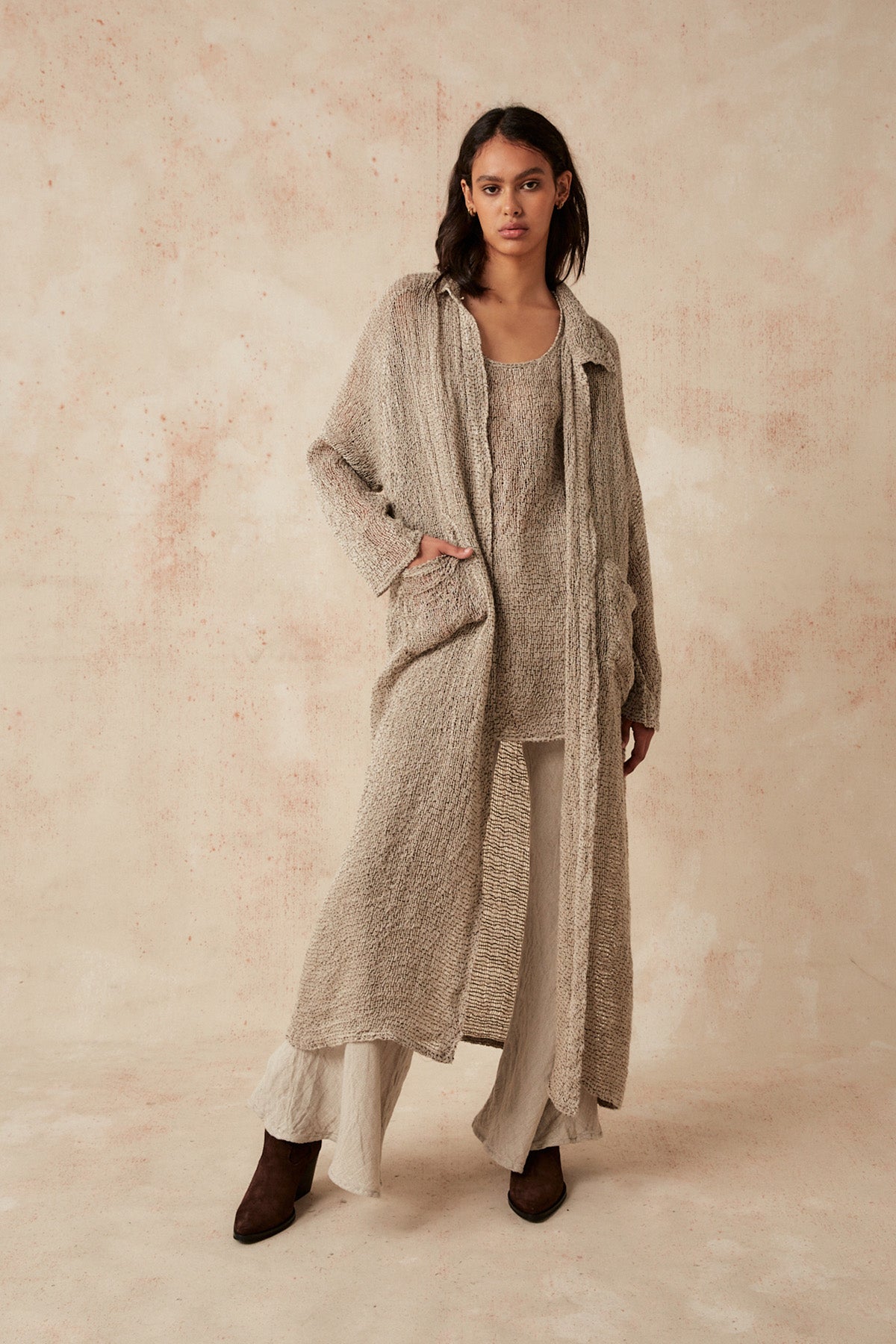 Estilo Emporio Raglan Duster Coat Pescatore Natural Chocolate