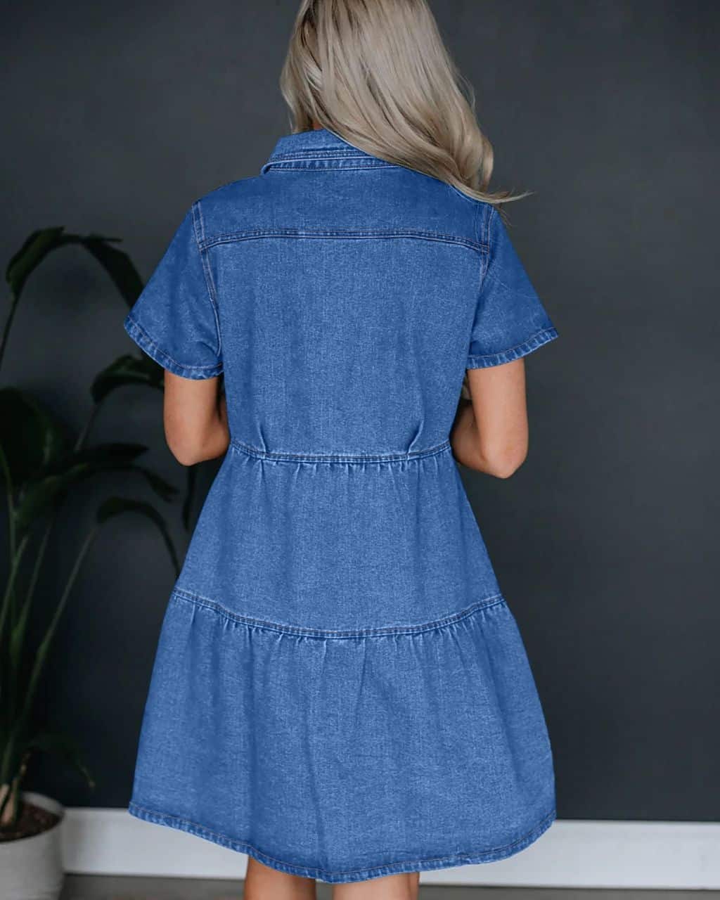 Simply Violet Puff Sleeve Denim Dress