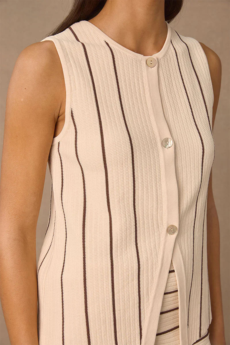 Mon Renn Shoal Knit Top - Malibu Stripe