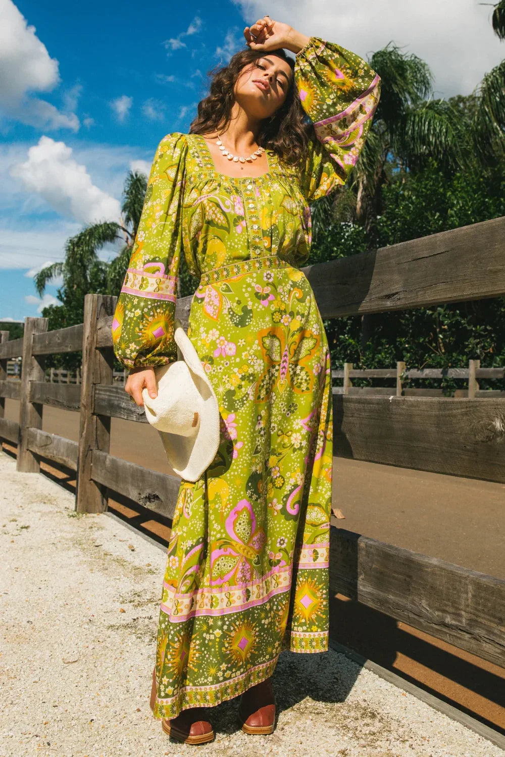 Nine Lives Bazaar Rhiannon Blouse - Chartreuse