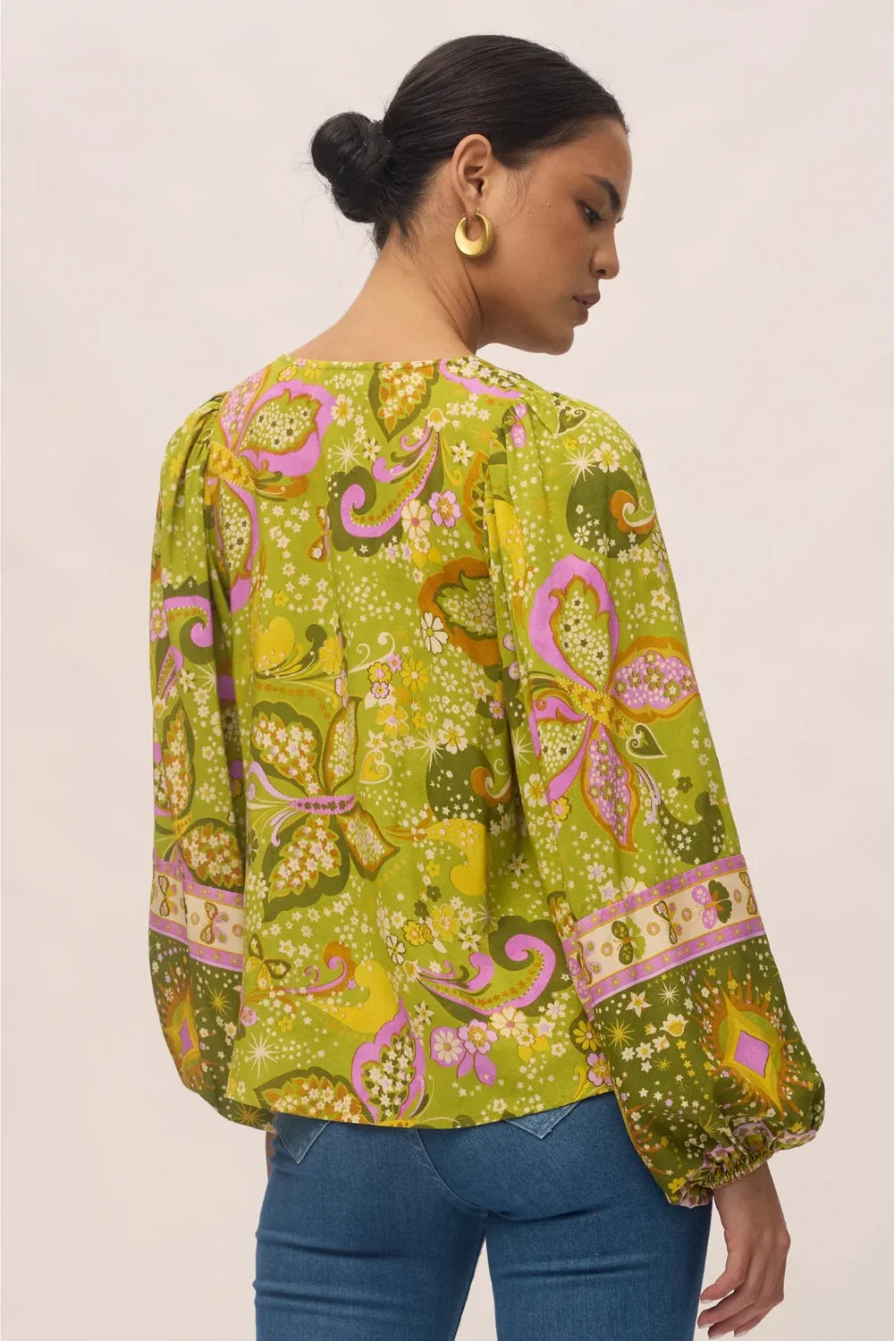 Nine Lives Bazaar Rhiannon Blouse - Chartreuse