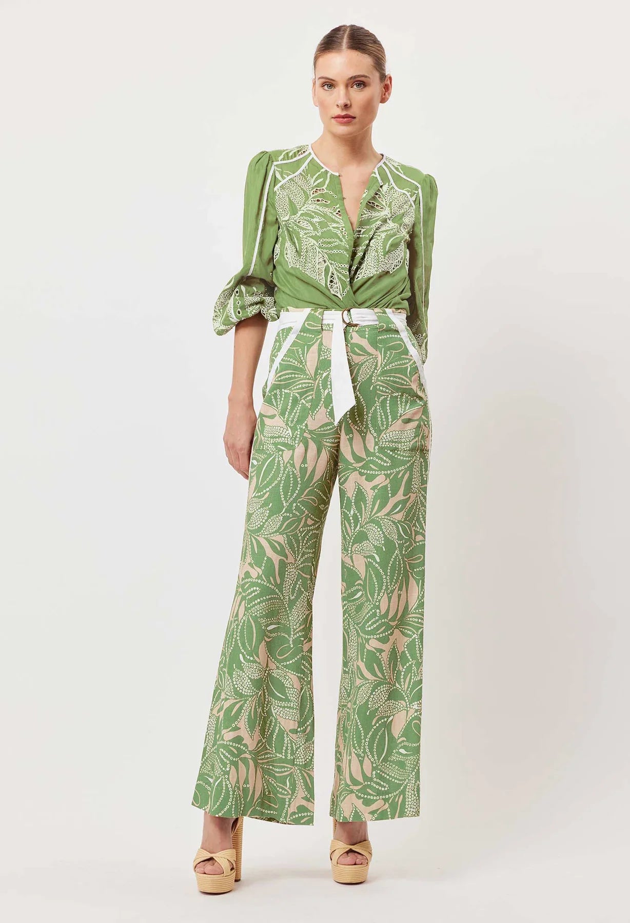 Once Was Grace Linen Viscose Pant in Jungle Tropico