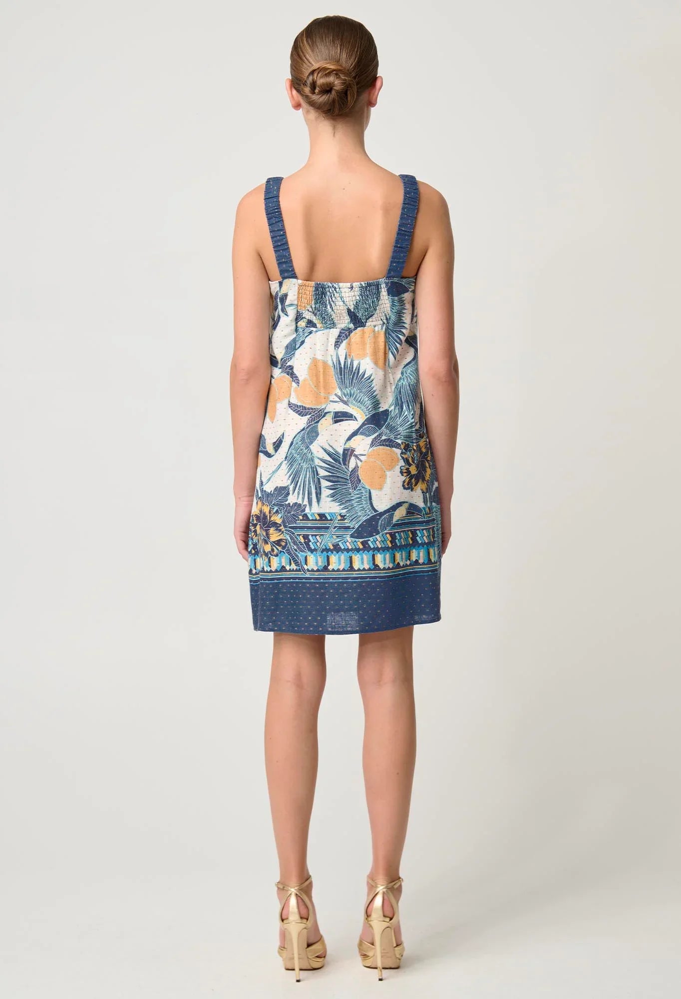 Once Was Landa Linen Viscose Dress - Tukano Print