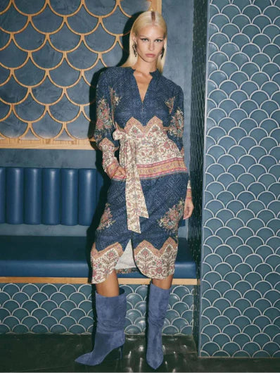 Once Was Phoenix Linen Viscose Dress in Oriental Print