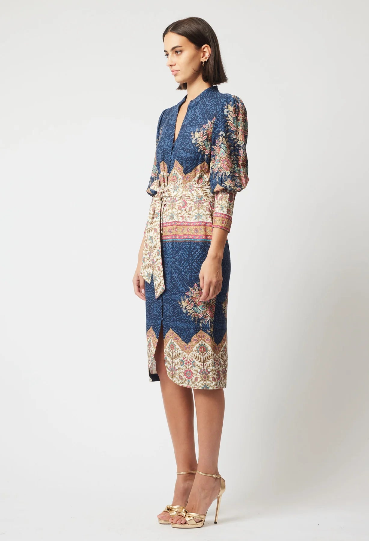 Once Was Phoenix Linen Viscose Dress in Oriental Print
