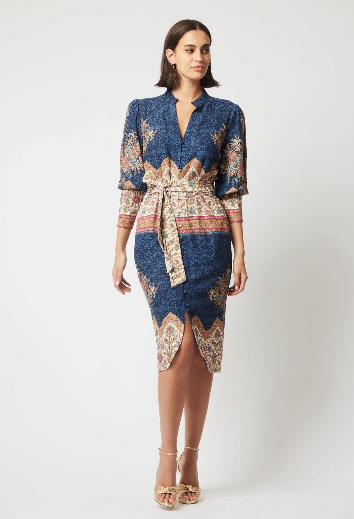 Once Was Phoenix Linen Viscose Dress in Oriental Print