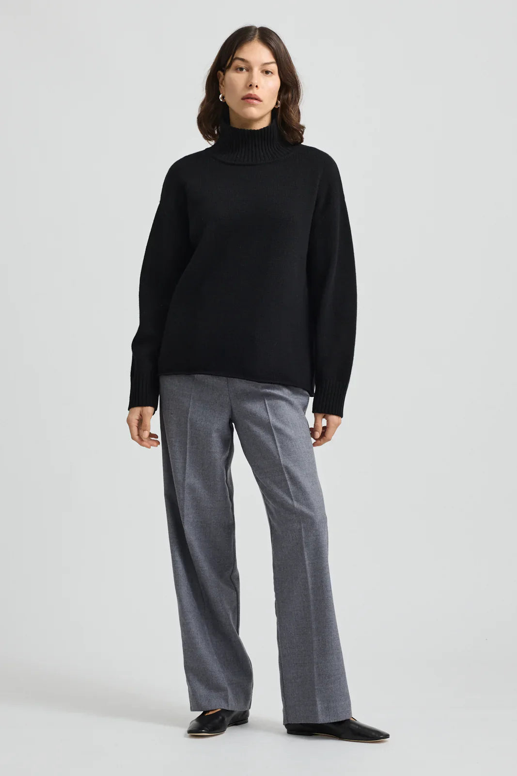 Toorallie Funnel Neck Jumper - Black