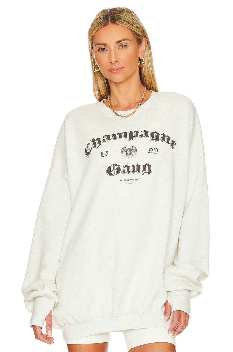 The Laundry Room Champagne Gang Jumper - Pebble Heather