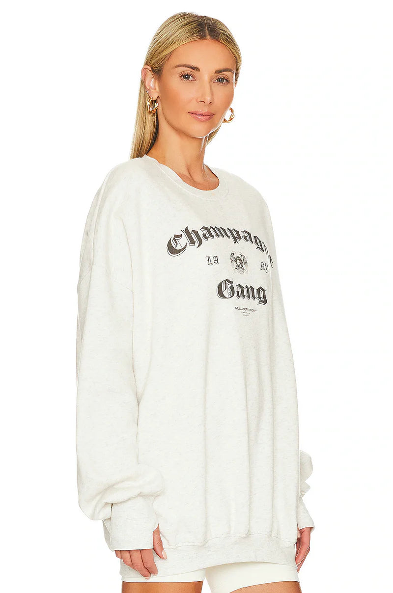 The Laundry Room Champagne Gang Jumper - Pebble Heather