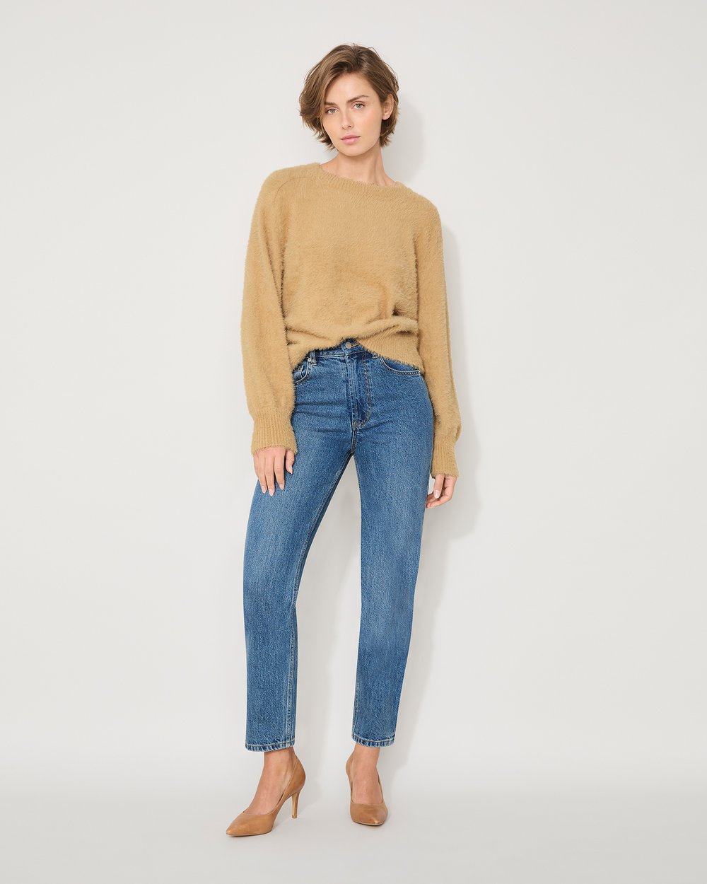 Jac and Mooki Essential Crew Neck Jumper - Wheat