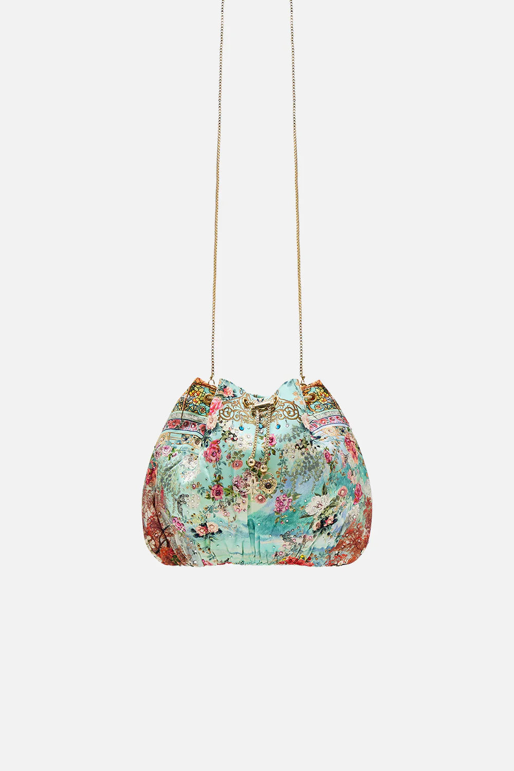 Camilla Drawstring Pouch With Chain Strap, The Jewellery Museum