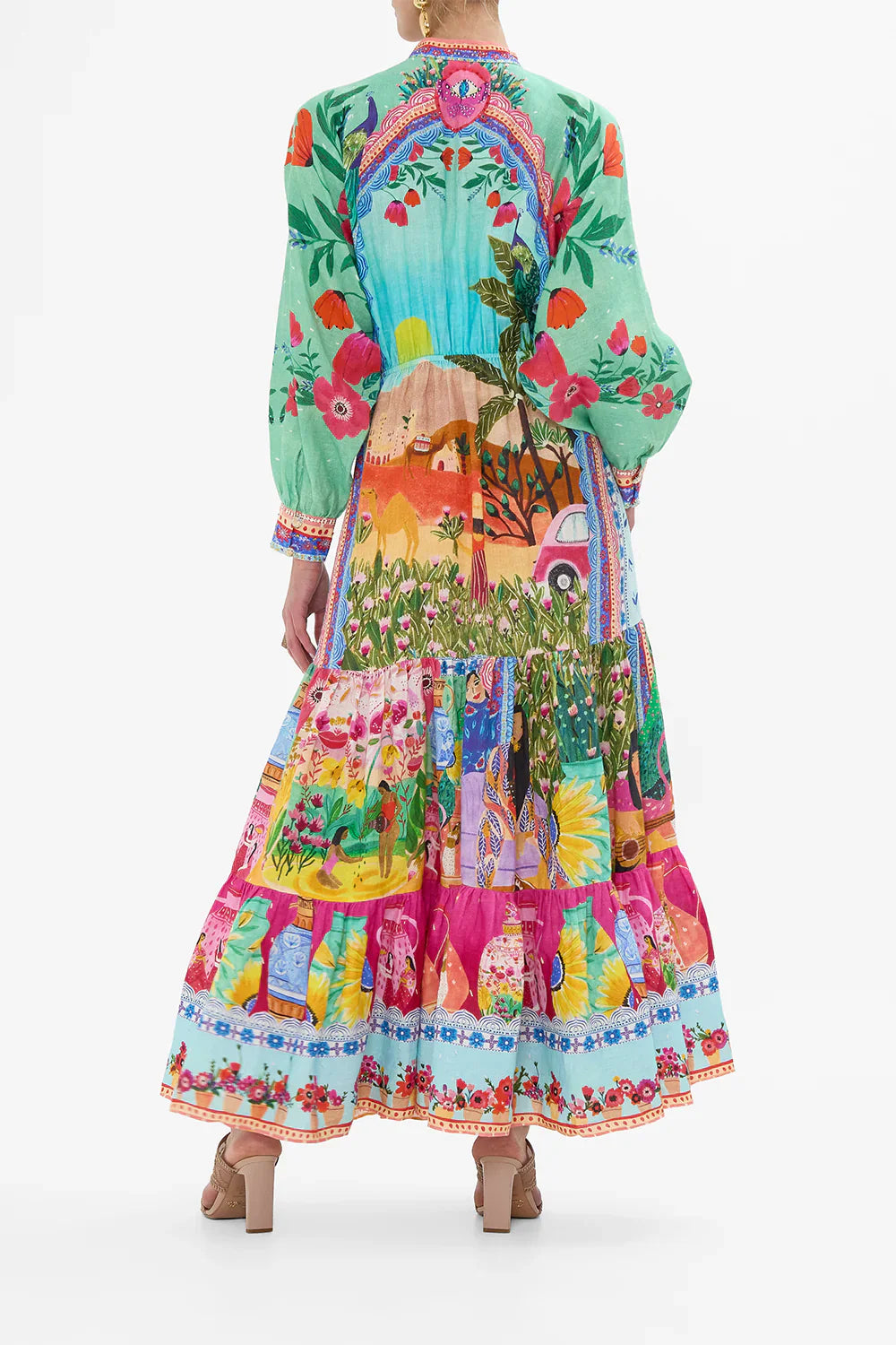 Camilla Queens of Creation Tiered Shirtdress With Wide Waist Tie **