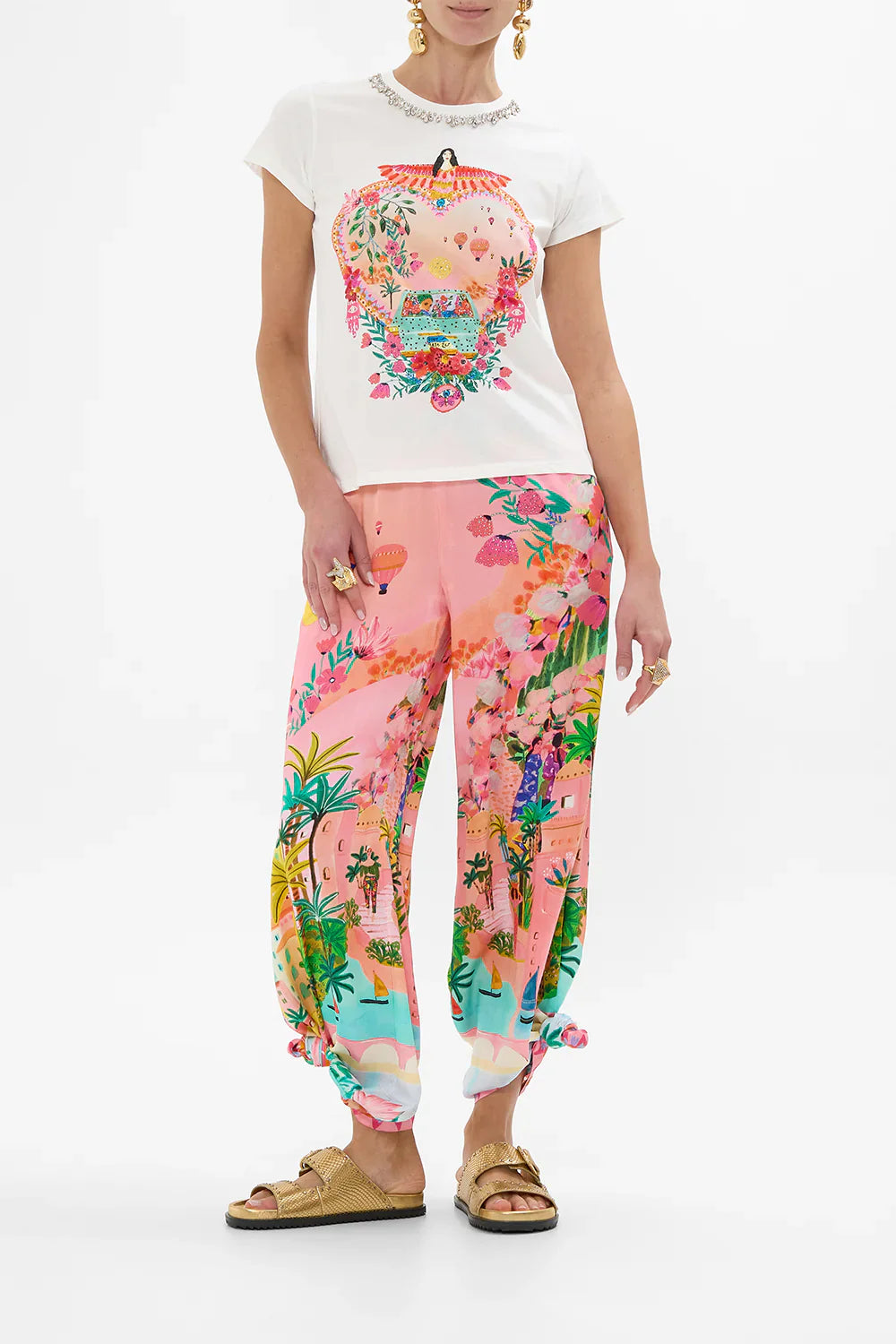 Camilla Sister Sunset Slim Fit Round Neck T-Shirt **