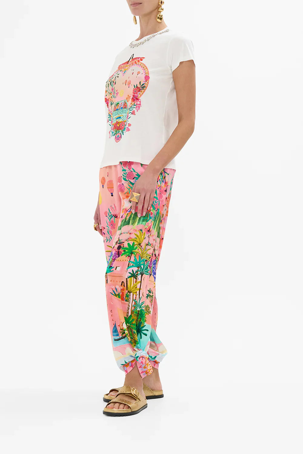 Camilla Sister Sunset Slim Fit Round Neck T-Shirt **