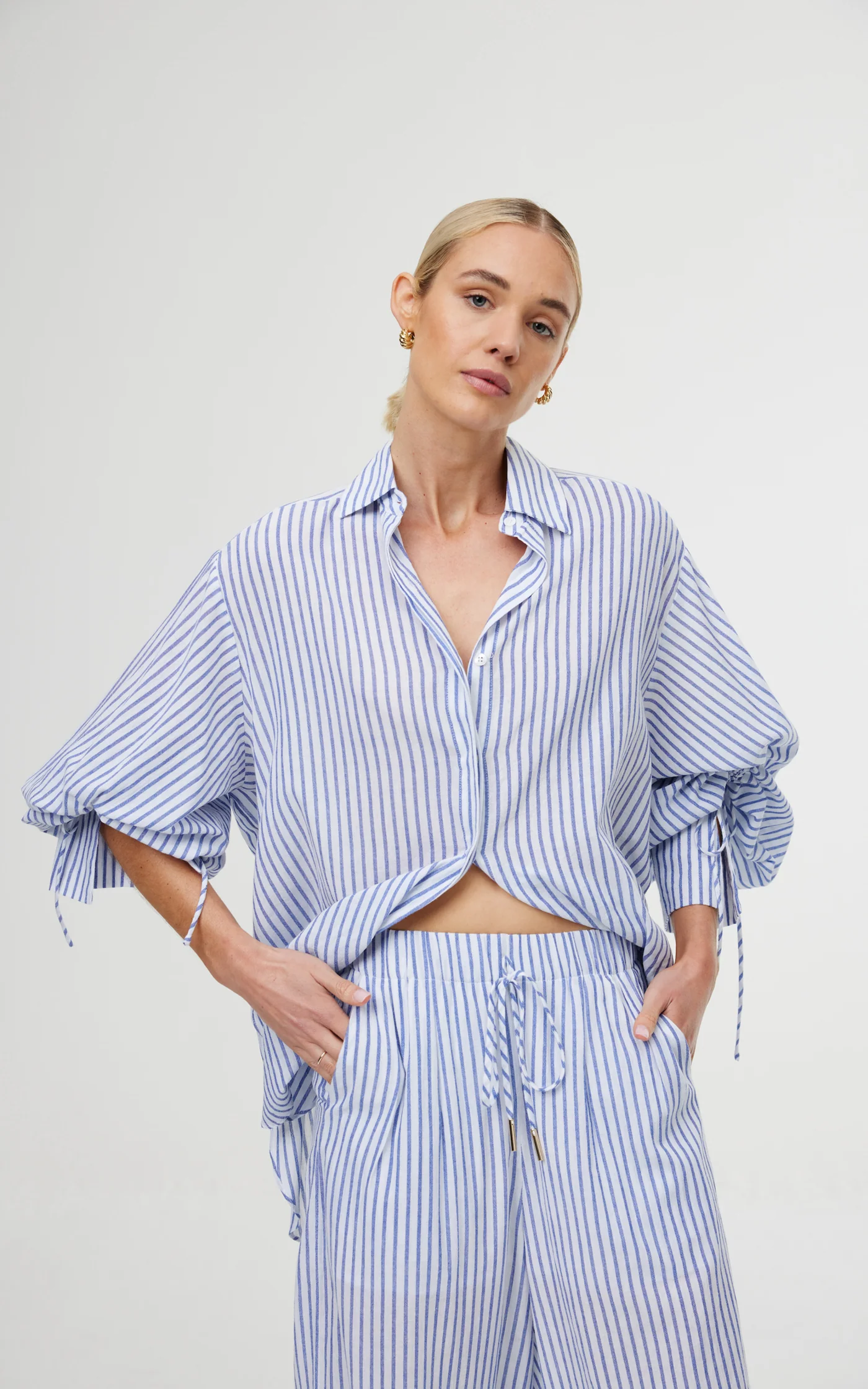 Kinney The Label Ashton Shirt - Sea Stripe